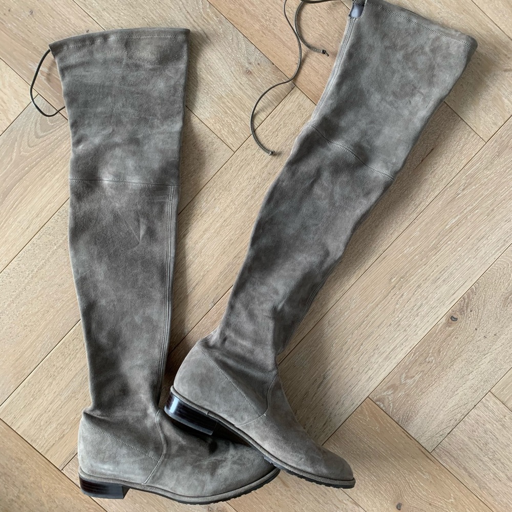 Stuart Weitzman Taupe Beige Lowland Boots SZ 37